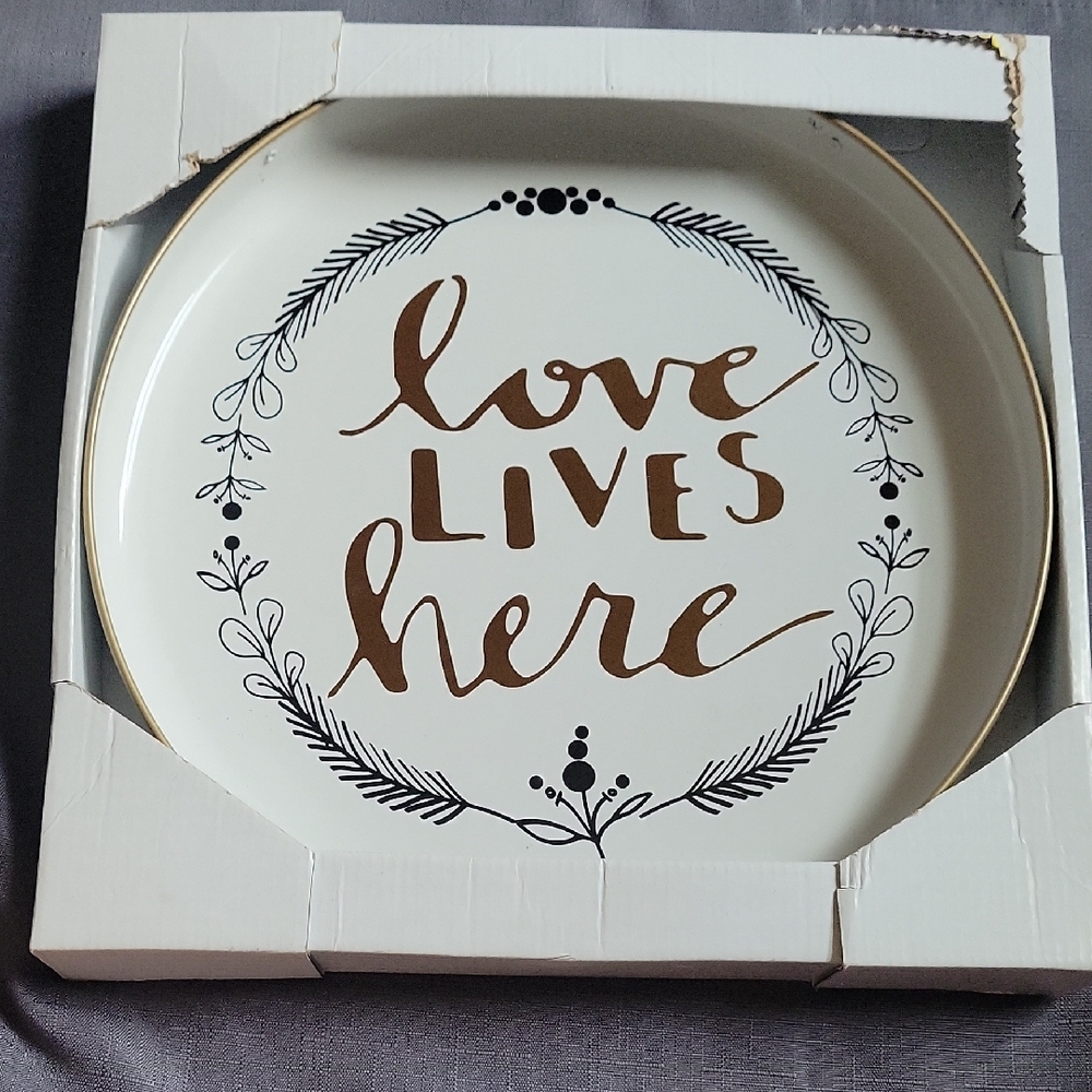 Decorative Plate with Gold and Black Design
